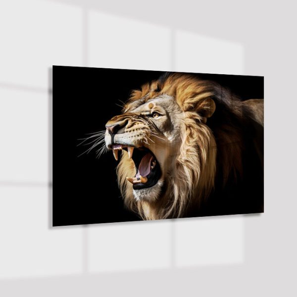 Plexiglas4_23001-Lion on black-Animals