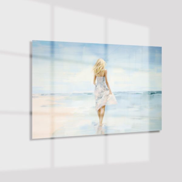 Plexiglas4_23043-White dress on the beach-Abstract painting