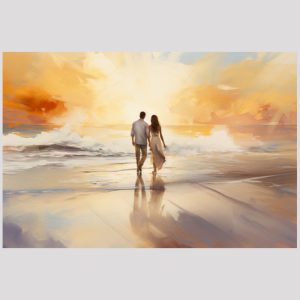 vierkant_23037-Couple at sunset-Abstract painting