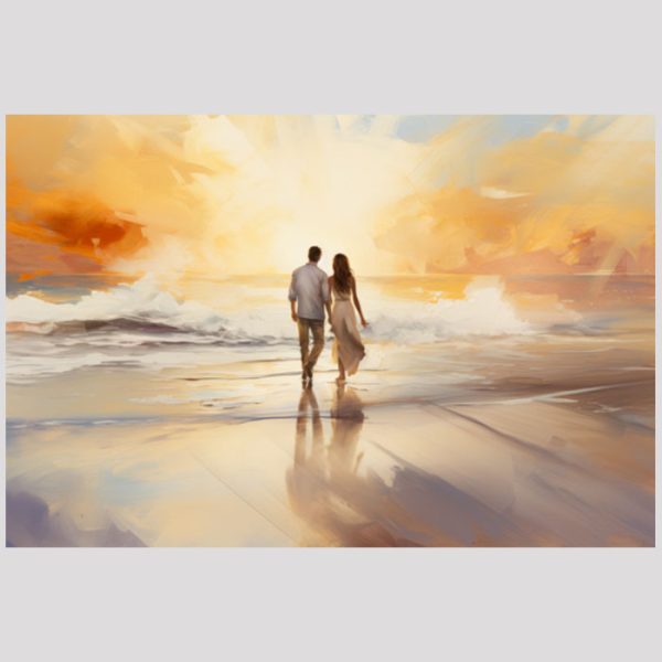 vierkant_23037-Couple at sunset-Abstract painting