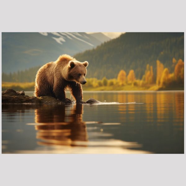 vierkant_23059-Bear by lake-Animals