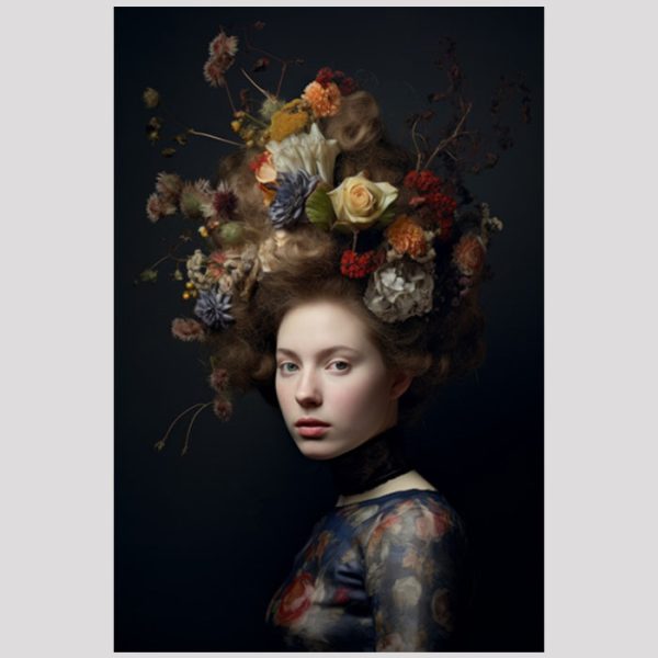 vierkant_23064-Woman with flowers-Portrait Woman