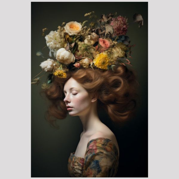 vierkant_23065-Woman with flowers-Portrait Woman