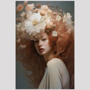 vierkant_23067-Woman with flowers-Portrait Woman