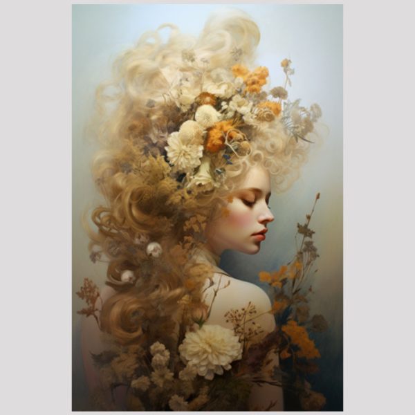 vierkant_23069-Woman with flowers-Portrait Woman