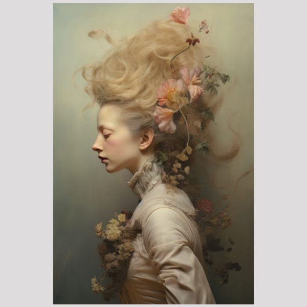 vierkant_23070-Woman with flowers-Portrait Woman